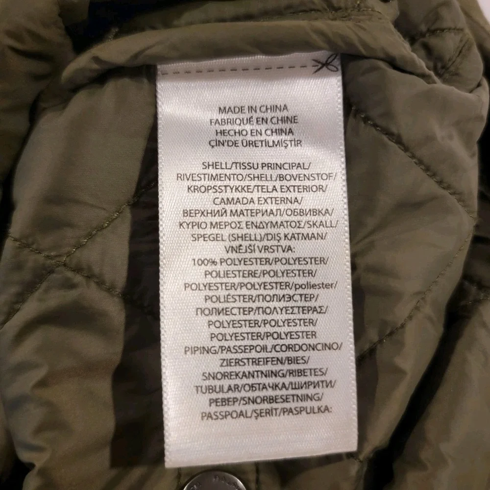 Polo Ralph Lauren Diamond Quilted Vest‎ Mens 2XB Olive Green Full Zip Snap